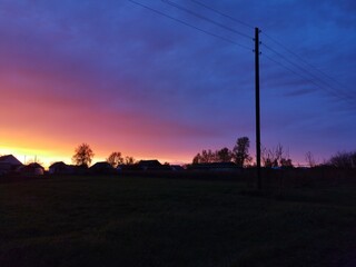 Naklejka premium sunset in the mountains