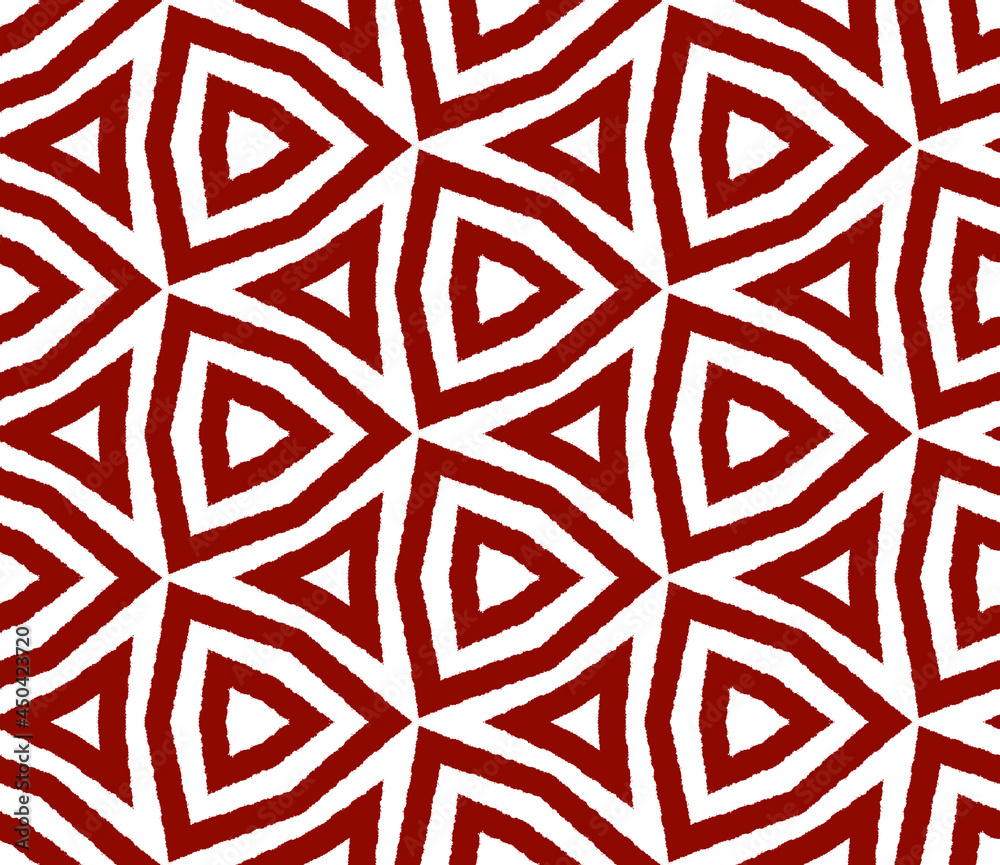 Wall mural mosaic seamless pattern. maroon symmetrical