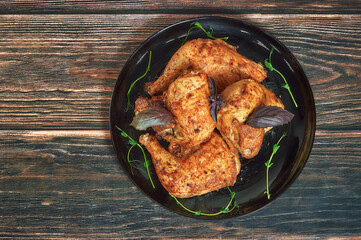 chicken meat legs on a plate