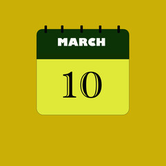 Flat icon calendar isolated on black background. Vector illustration.