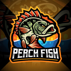 Perch fish esport mascot logo design © Visink.art
