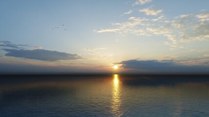 Amazing sea landscape. Dramatic sea sunset. Summer sunset seascape. Atlantic ocean beach sunsets. Seascape background. Tourism, travel, holdiay, summer concept.	