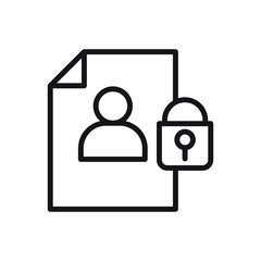 data protection line icon illustration vector graphic