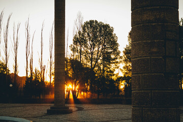 Sunset at the monument to the people of San Luis