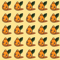 seamless pattern of cute fruit cartoon