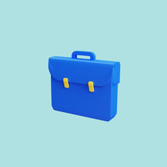3d icon bag blue color illustration object rendered