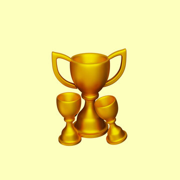3d icon trophy illustration rendered