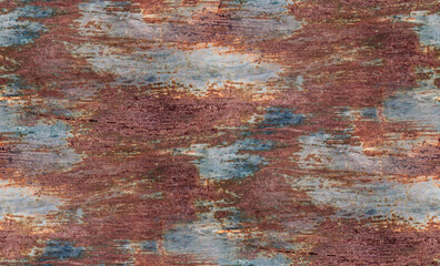 Seamless texture of old painted rusty metal.                              