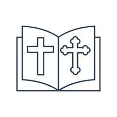 Fototapeta premium Bible Church with Religion Cross icons symbol vector elements for infographic web