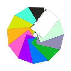 notepads for booklet design. Notebook paper. School notebook. Vector illustration. Stock image.