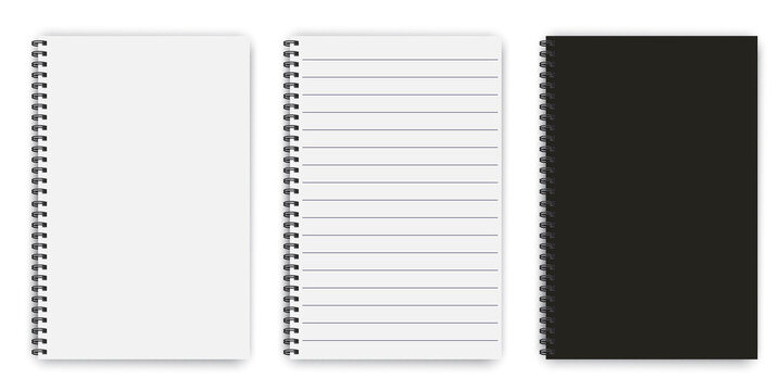 notepads for booklet design. Notebook paper. School notebook. Vector illustration. Stock image.