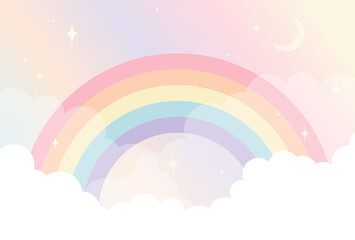 vector background with a rainbow in the sky for banners, cards, flyers, social media wallpapers, etc.