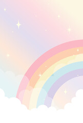vector background with a rainbow in the sky for banners, cards, flyers, social media wallpapers, etc.