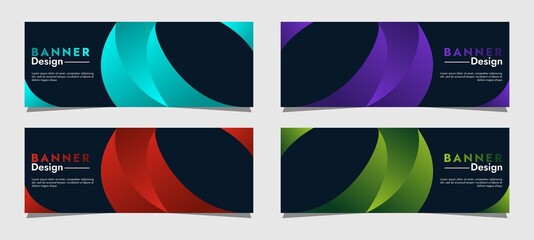 Obraz na płótnie Canvas Collection of business banner background template design with simple geometric shapes