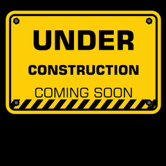 under construction sign on black