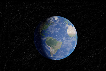 Living earth planet world american continent  floating in the immensity