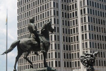 Statue of General George McClellan in downtown Philadelphia