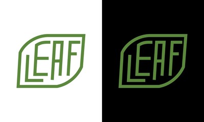Abstract Leaf Logo design vector template linear style.