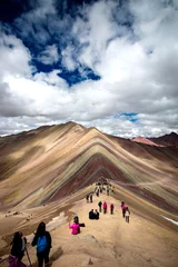 Papier Peint photo autocollant Vinicunca Rainbow Mountain Vinicunca dans les Andes du Pérou