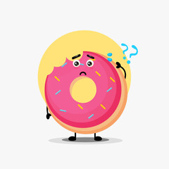 Cute donut character being confused