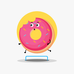 Cute donut character running competition