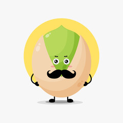 Cute nut character with mustache