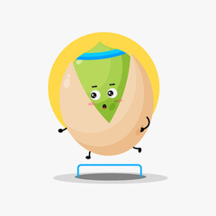 Cute nut character running competition