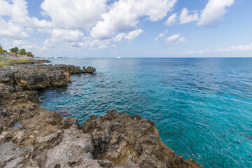 Hermosa foto del mar caribe en Cozumel, Quintana Roo, México.