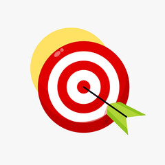 Illustration of an arrow hitting the target
