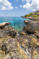 Hermosa foto del mar caribe en Cozumel, Quintana Roo, México.