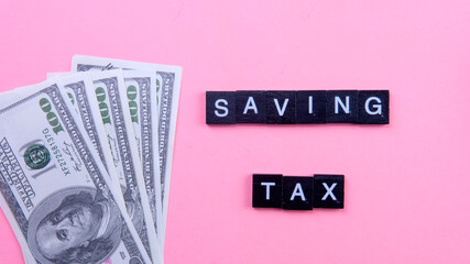 Naklejka na ściany i meble Saving tax payment concept.