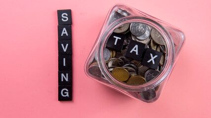 Saving tax payment concept.
