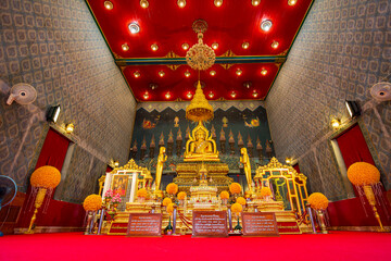 One of the Buddha gold in temple Thailand