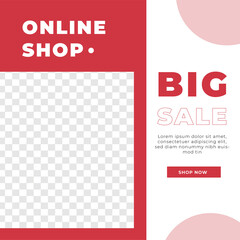 New Year Sale online shop feed design social media post template