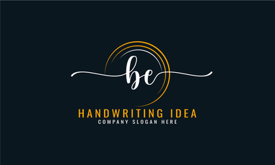 Initial B E letter handwriting logo Design
