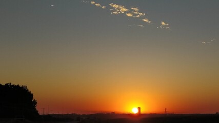 sunset in the city