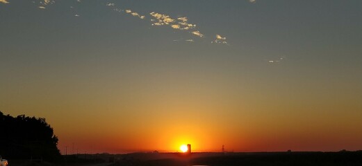 sunset over the river