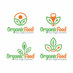 set of logos restaurant organic