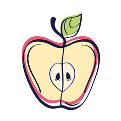 half red apple fruit