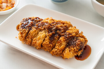 Tonkatsu - Japanese pork cutlet deep fried with rice set