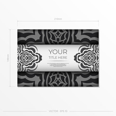 Luxurious vector greeting cards White colors with Indian patterns. Invitation card design with mandala ornament.