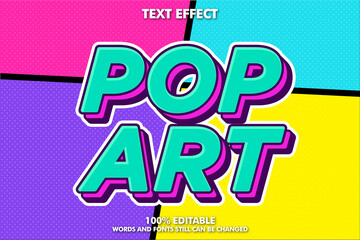 Fancy pop art edtable text effect and background