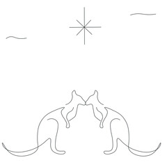 Kangaroo drawing on white background vector illustration