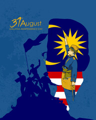 31st August, Malaysia Happy Independence Day. Tunku Abdul Rahman as Malaysia's Father of Independence.