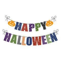festive garland banner for Halloween, color isolated vector illustration
