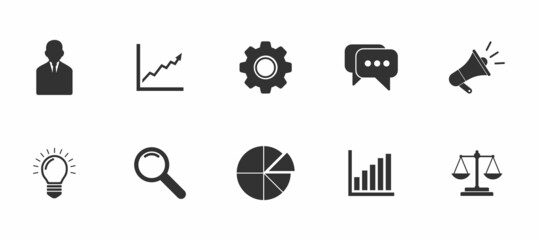 business and finance icon set vector sign symbol