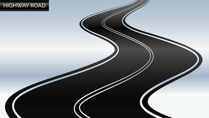 Fototapeta na wymiar Highway road in dark grey and silver gradient color. Vector illustration