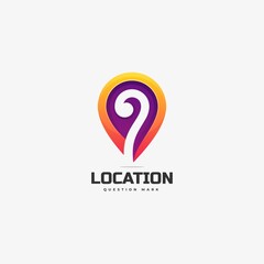 Vector Logo Illustration Location Gradient Colorful Style.