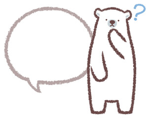 疑問なシロクマと線画フキダシ