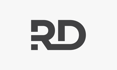 RD letter logo concept isolated on white background.